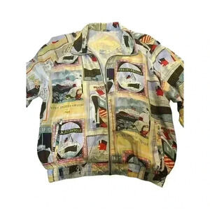 Vintage East West Women’s Size Medium 80s /90s 100% Silk Windbreaker Jacket.